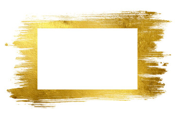 Elegant golden frame with transparent background for customization