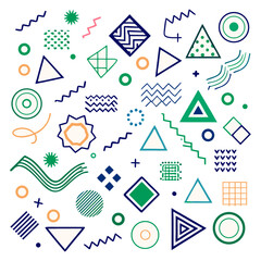 Trendy Memphis Style Geometric Icons Modern Abstract Geometric Shapes Collection