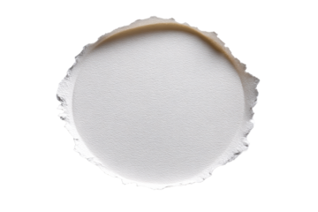 Torn paper with a circular shape and transparent background