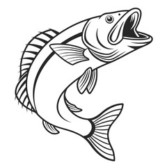 Jumping Largemouth Bass Fish Vector Bundle in Various Artistic Styles