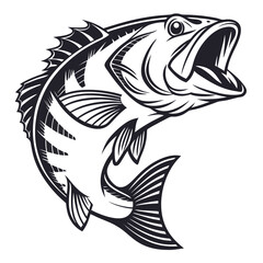 Jumping Largemouth Bass Fish Vector Bundle in Various Artistic Styles