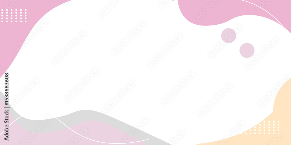 Poster a colorful background with a white border. the background is made up of circles and lines