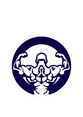 bodybuilding logo musculation dos biceps 