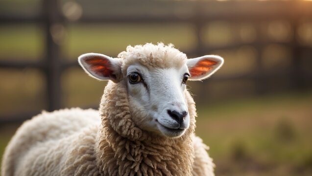 A cute sheep acting bashful