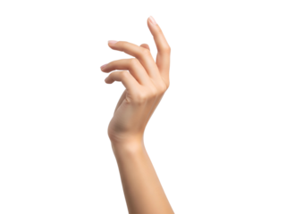 Young Woman’s Hand Transparent Background Feminine Skin and Gesture Concept