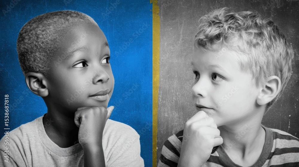 Poster Visual Comparison Highlighting Leukemia and Lymphoma in Children, Emphasizing Crucial Differences Through Visual Storytelling and Representation