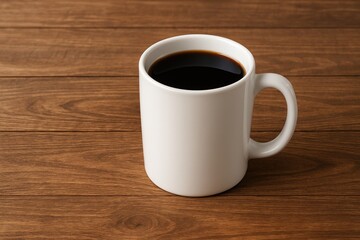 Ceramic cup placed on a rustic wooden surface