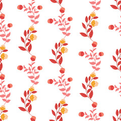 Seamless vector pattern with bright abstract flowers in folk art style on a white background. Perfect for textiles, wallpapers, wrapping paper, and vibrant surface design projects.