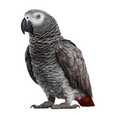 Obraz premium **Title:** Majestic African Grey Parrot Portrait