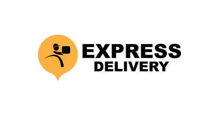 express delivery sign o white background	