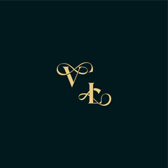 elegant and curvy style monogram VL bold concept design letter wedding logo initial