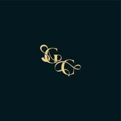 wedding logo initial bold concept design letter elegant and curvy style monogram GC