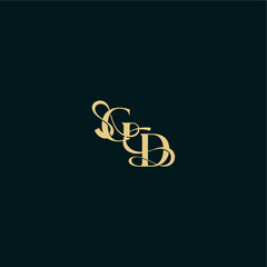 Obraz premium wedding logo initial bold concept design letter elegant and curvy style monogram GD