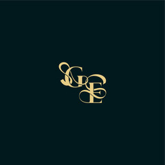 wedding logo initial bold concept design letter elegant and curvy style monogram GE