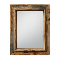**Title:** Rustic Elegance: Natural Wood Framed Mirror