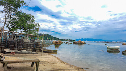 praia de pescadores em Florianópolis