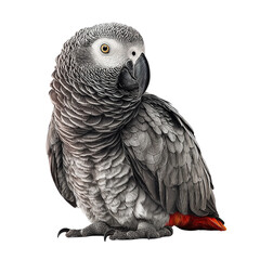 Obraz premium **Title:** Stunning African Grey Parrot Portrait