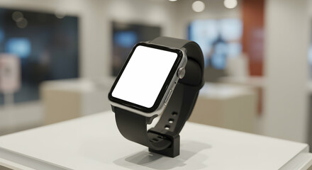 Smartwatch Mockup Blank Screen Modern Technology Gadget Wearable Device Display Showcase