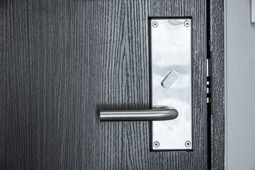 closeup hotel door locking system for privacy safety room double lock with touch key card to unlock