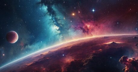 Obraz premium northern lights in the night and galaxy