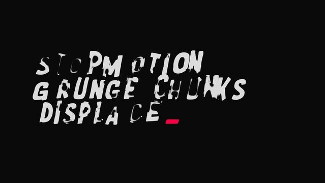 Typewriter Stop Motion Grunge Chunks Text Animator | Custom Style And animation With Customizable Controls