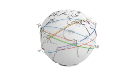 Worldwide Travel Network Globe PNG File for Global Business and Tourism