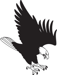 bald eagle silhouette vector design