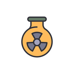 Isolated Vector Graphic Representing Radioactive Substance In Container