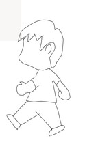 sketch of a boy playing with a ball