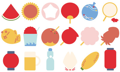 お祭りのフレーム（縁なしカラー）