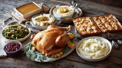 Thanksgiving Meal Preparation Guide Including Turkey, Sides, and Desserts for Holiday Gatherings