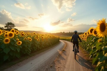 Obraz premium cyclist on the road