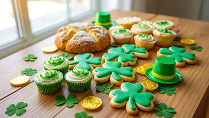 St patricks day treats cupcakes cookies and soda bread