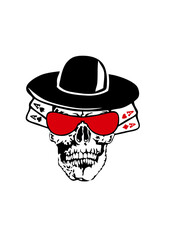 Tete de mort poker carre as crane