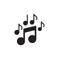 Music Notes Icon Vector Isolated on White Background