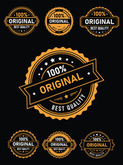 Bold and modern badges designed to convey originality and top quality. Featuring clean lines and a minimalist aesthetic, suitable for various branding needs.