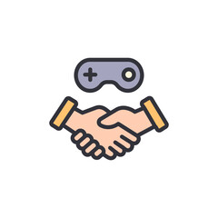 Strategic Partnership In The Gaming Industry With Controller Icon