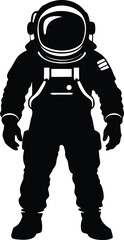 Silhouette of an Astronaut Standing Tall in Space Suit Costume