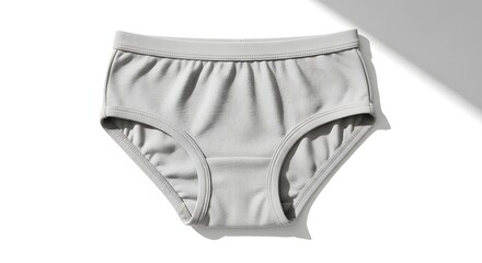 Close Up Gray Cotton Underwear on White Background