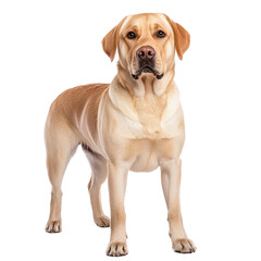 Obraz premium Friendly and Loyal Labrador Retriever Dog Standing Against White Background in Professional Studio Setting transparent background