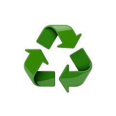 Obraz premium 3D Green Recycling Symbol Isolated on transparent Background