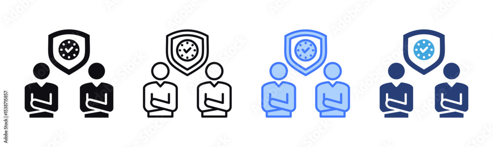 Poster dependability icon sheet multiple style collection