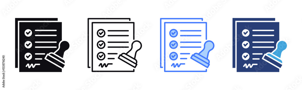 Aufkleber attestation icon sheet multiple style collection