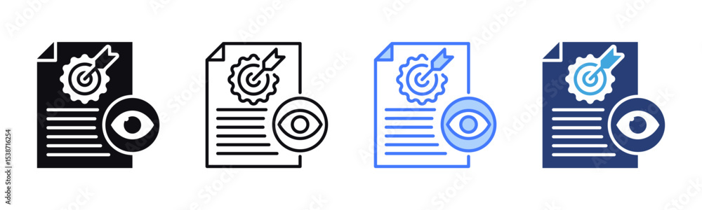 Poster Objectivity icon sheet multiple style collection