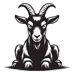 Detailed Full-Body Goat Vector Illustration  Elegant Black Silhouette for Wildlife and Agricultural Design Projects  High-Resolution Vector Perfect for Logos, Branding, and Digital Media . Thank You. 