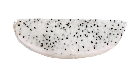 High-resolution photograph of Thai fruit, The slice of dragon fruit, taken with focus stacking technique.