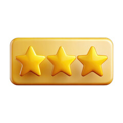 Fototapeta premium Three gold stars rating icon isolated on transparent background