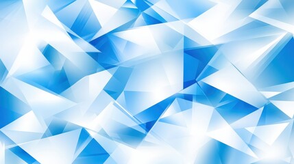 Bright Blue Glass-Like Geometric Pattern with Crystal Shards