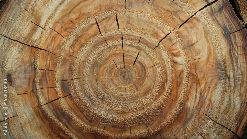 Poster A close-up view of a tree trunk with intricate details and textures