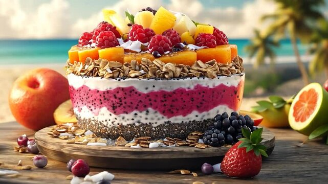 Exotic Tropical Fruit Parfait Bowl